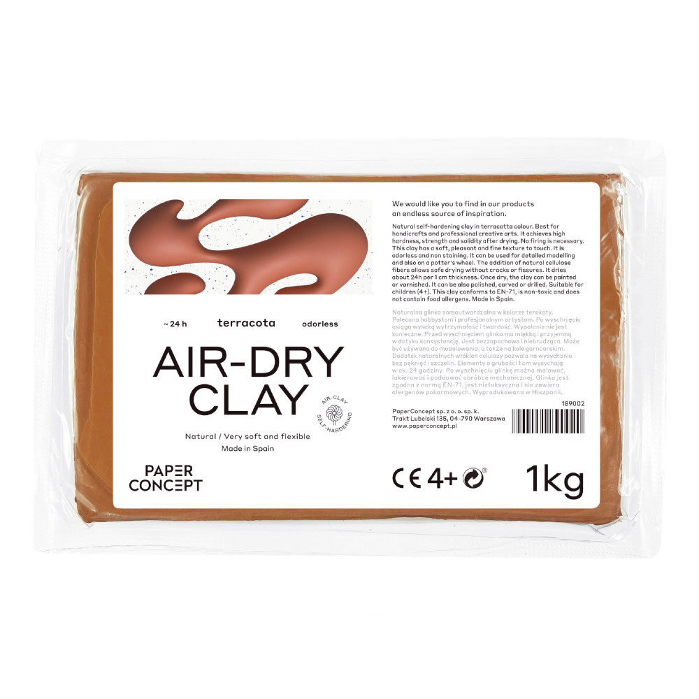 Glinka samoutwardzalna Air-Dry Clay - PaperConcept - Terracota, 1 kg