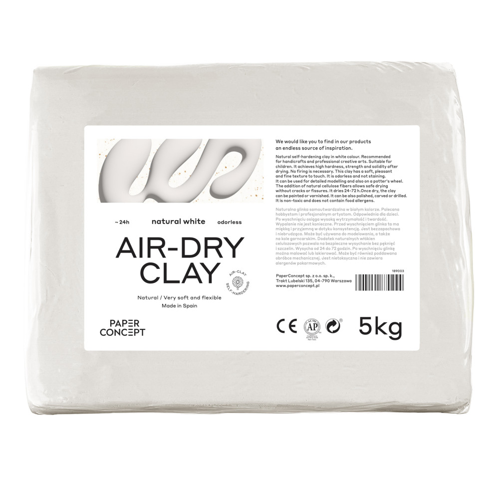 Glinka samoutwardzalna Air-Dry Clay - PaperConcept - Natural White, 5 kg