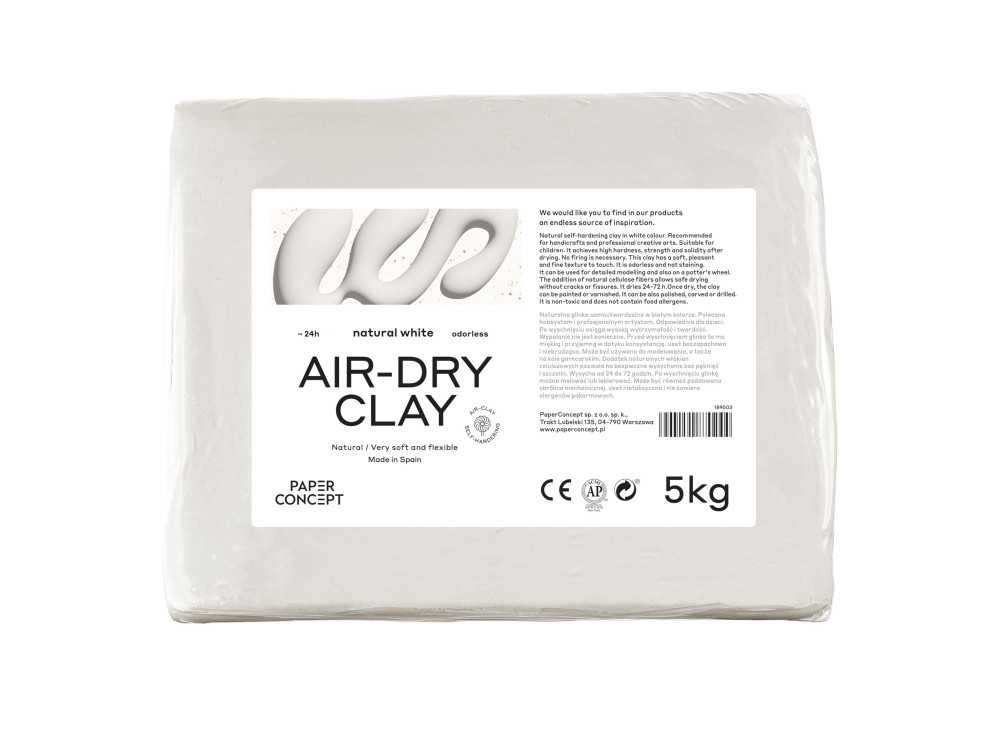 Air-Dry pottery clay - PaperConcept - Natural White 5 kg