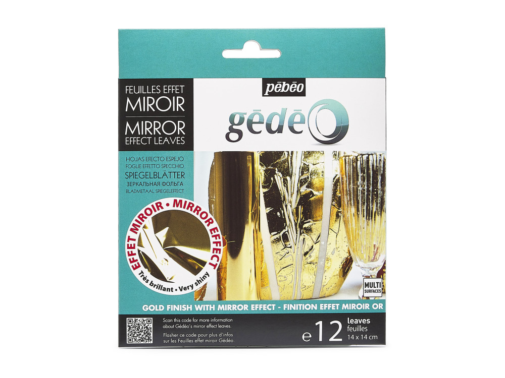 Folia do złoceń w arkuszach Mirror - Pébéo - Gold, 12 szt.