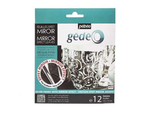 Folia do złoceń w arkuszach Mirror - Pébéo - Silver, 12 szt.