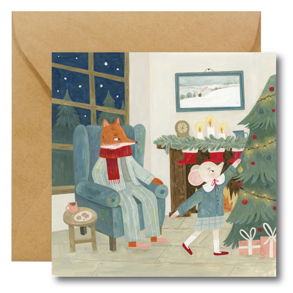 Kartka okolicznościowa - Hi Little - Świąteczny Czas, 14,5 x 14,5 cm