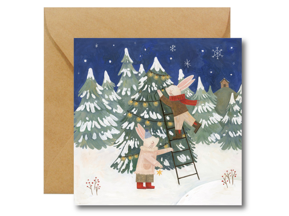 Greeting card - Hi Little - Christmas Tree, 14,5 x 14,5 cm