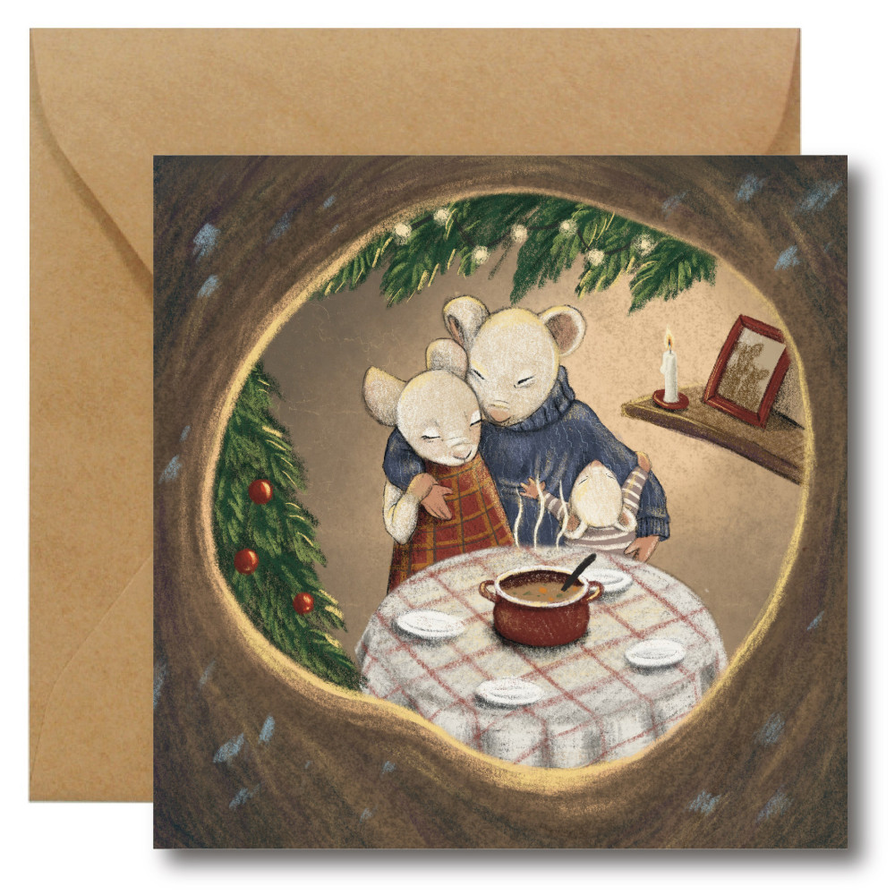 Greeting card - Hi Little - Christmas Home, 14,5 x 14,5 cm