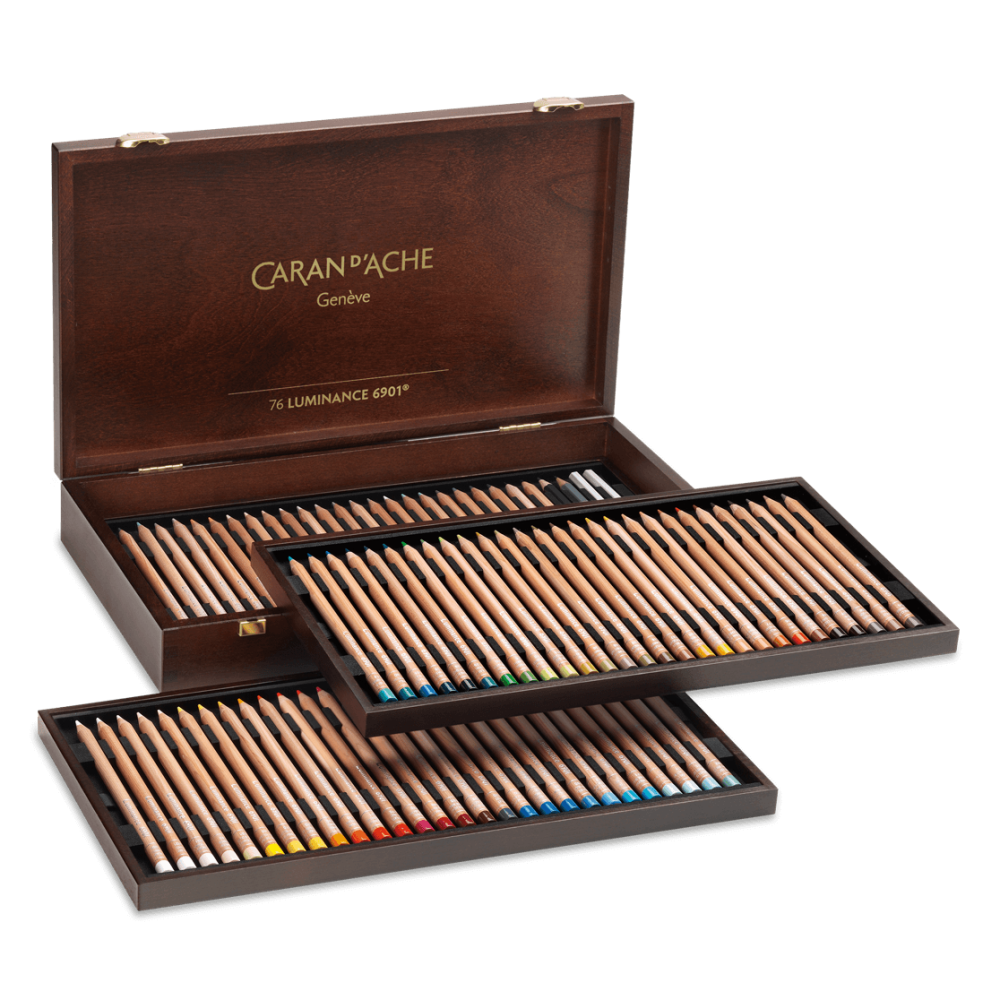 Set of Luminance colored pencils in wooden box - Caran d'Ache - 84 pcs.