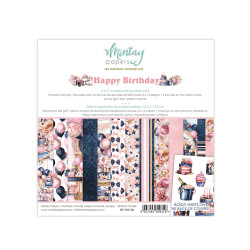 Set of scrapbooking papers 15,2 x 15,2 cm - Mintay - Happy Birthday
