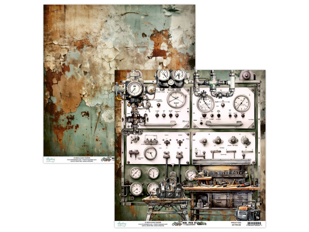 Papier do scrapbookingu 30,5 x 30,5 cm - Mintay - Mr. Fix It 03