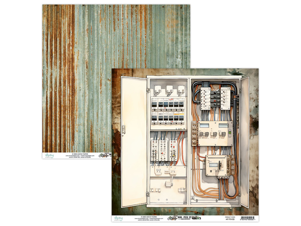 Papier do scrapbookingu 30,5 x 30,5 cm - Mintay - Mr. Fix It 05
