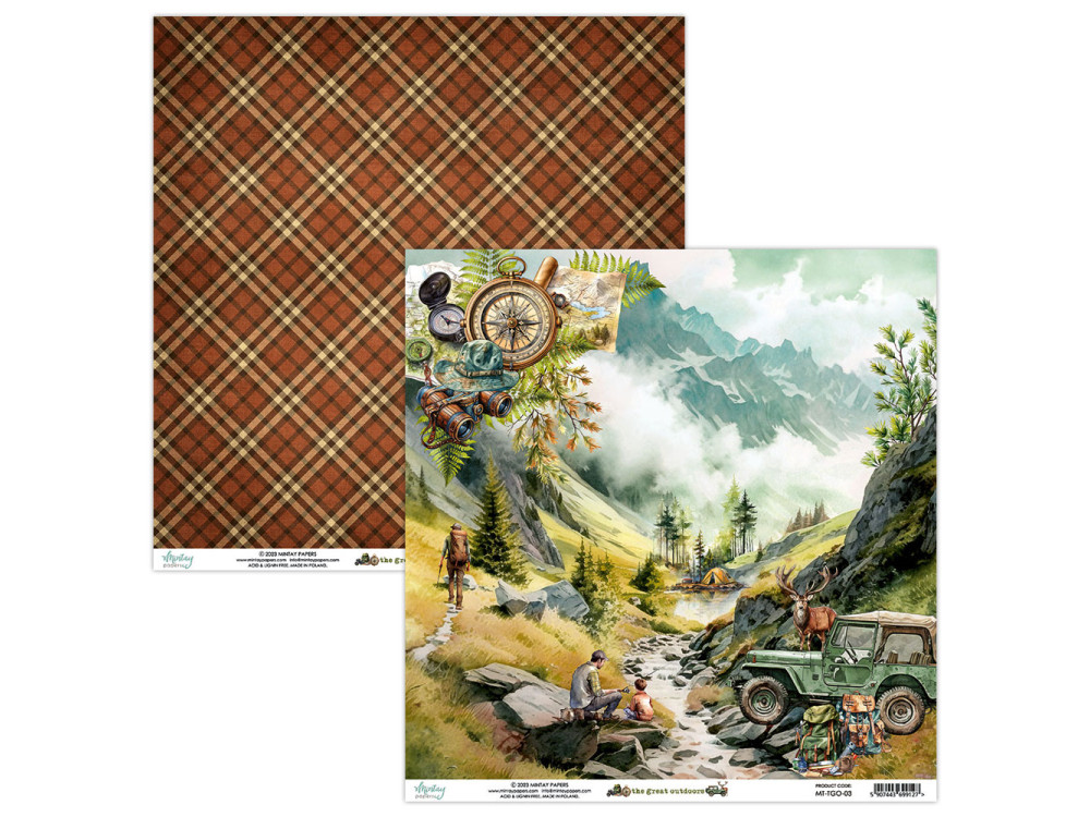Scrapbooking paper 30,5 x 30,5 cm - Mintay - The Great Outdoor 03