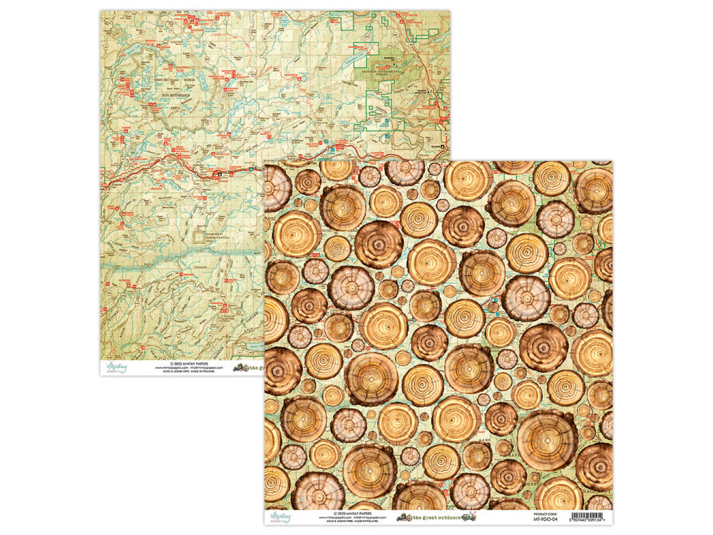 Papier do scrapbookingu 30,5 x 30,5 cm - Mintay - The Great Outdoor 04