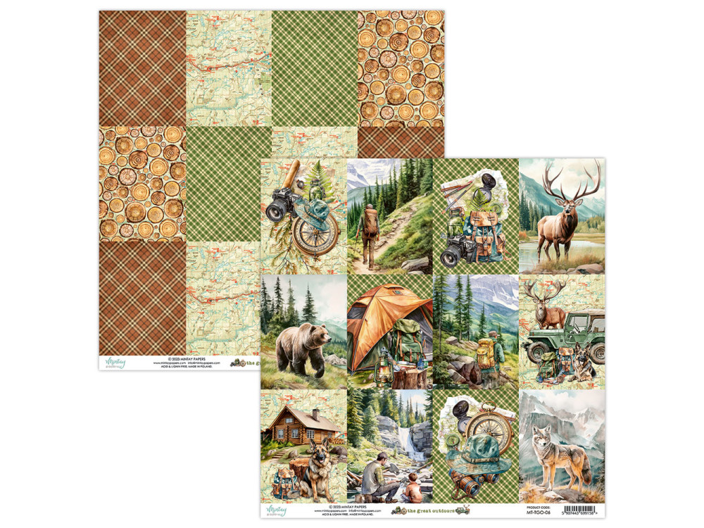 Scrapbooking paper 30,5 x 30,5 cm - Mintay - The Great Outdoor 06