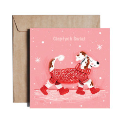 Greeting card - Pieskot - Step Into Christmas, 14,5 x 14,5 cm