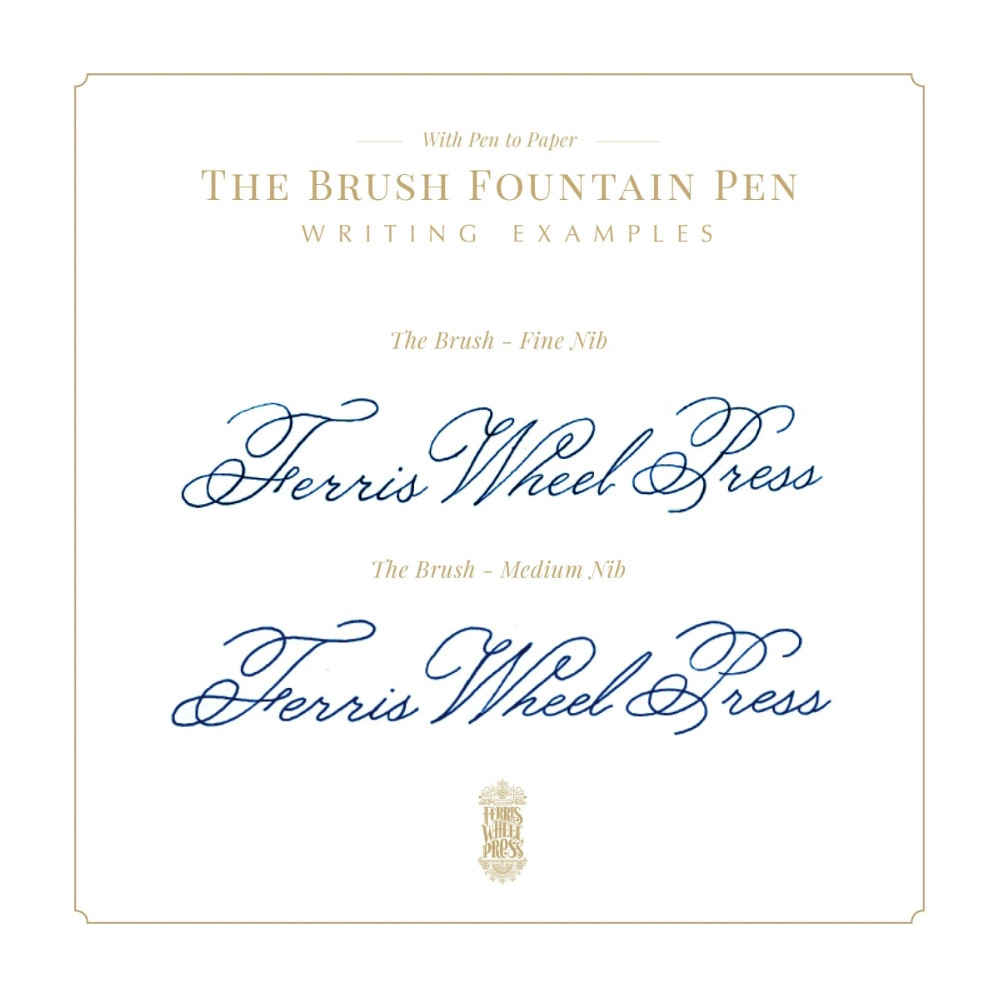 Satin Series Brush Fountain Pen - Ferris Wheel Press - Cerulean Midnight, F