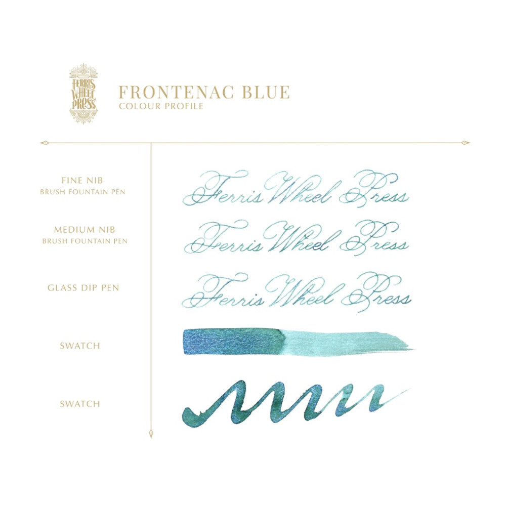 Calligraphy ink - Ferris Wheel Press - Frontenac Blue, 38 ml