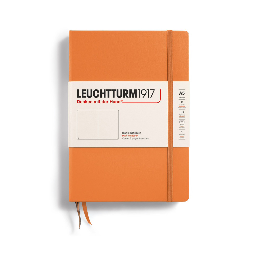 Notebook, A5 - Leuchtturm1917 - plain, Apricot, hard cover, 80 g