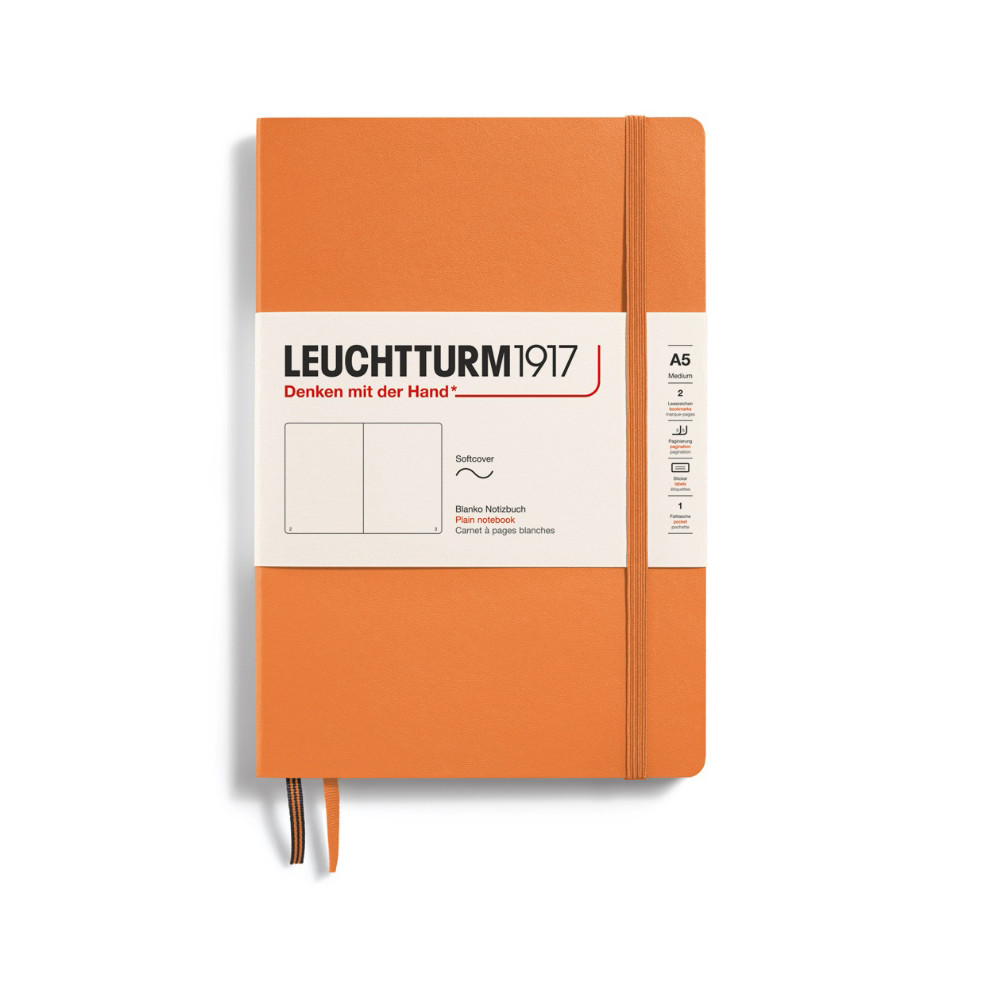 Notebook, A5 - Leuchtturm1917 - plain, Apricot, soft cover, 80 g