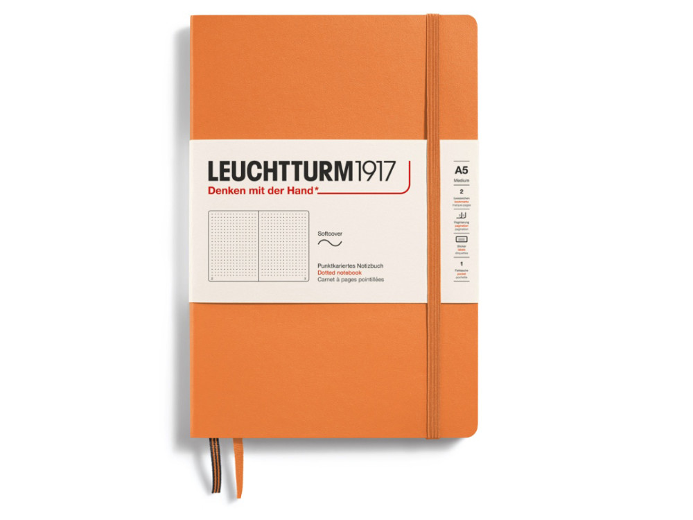 Notebook, A5 - Leuchtturm1917 - dotted, Apricot, soft cover, 80 g