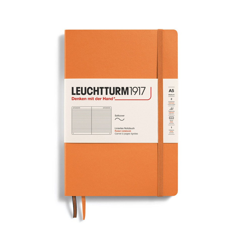 Notebook, A5 - Leuchtturm1917 - ruled, Apricot, soft cover, 80 g
