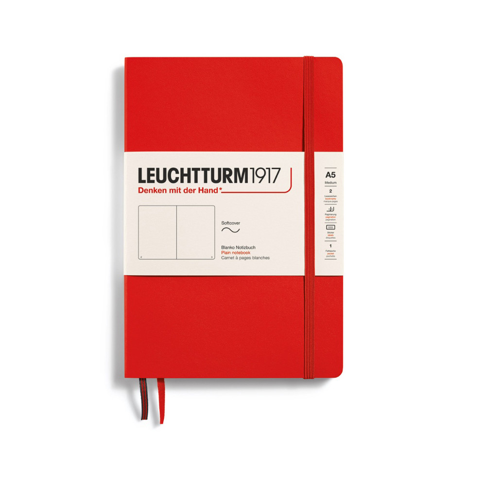 Notebook, A5 - Leuchtturm1917 - plain, Lobster, soft cover, 80 g