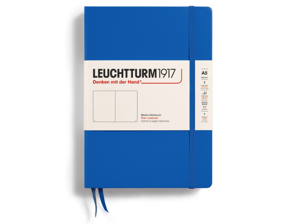 Notebook, A5 - Leuchtturm1917 - plain, Sky, hard cover, 80 g