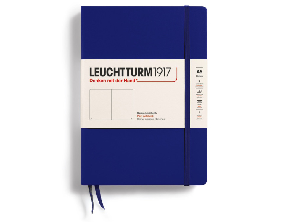 Notebook, A5 - Leuchtturm1917 - plain, Ink, hard cover, 80 g
