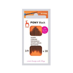 Set of needles - Pony - Black, size 3-9, 20 pcs.
