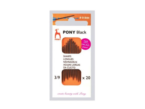 Set of needles - Pony - Black, size 3-9, 20 pcs.
