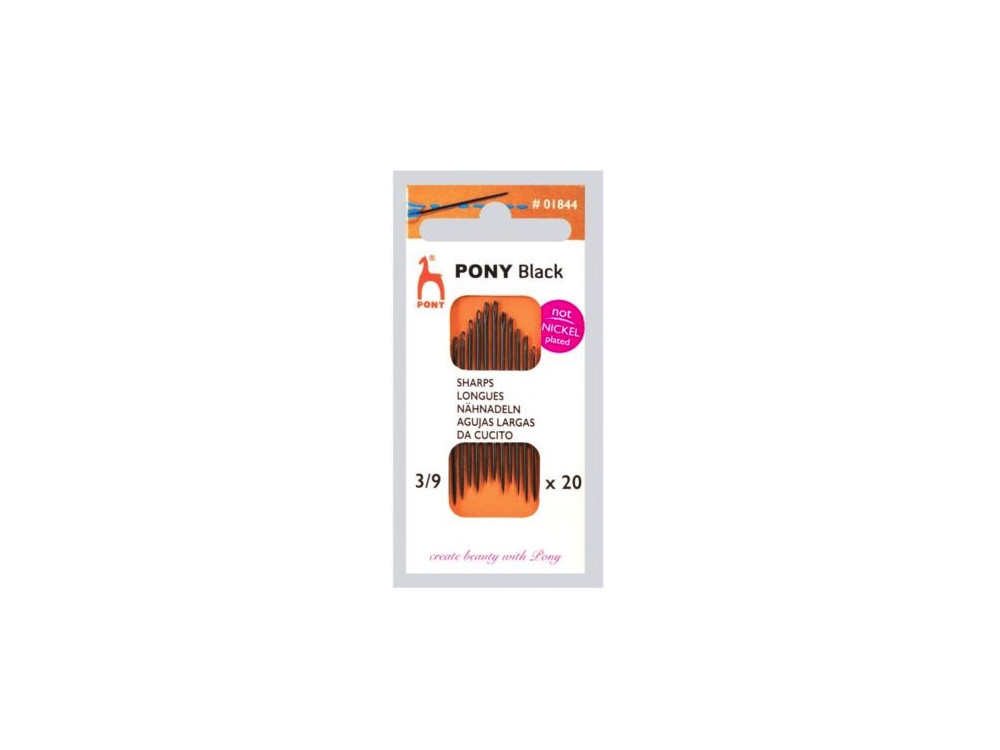 Set of needles - Pony - Black, size 3-9, 20 pcs.