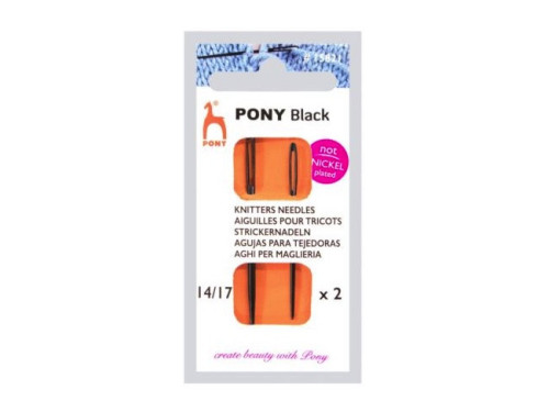 Zestaw igieł dziewiarskich - Pony - Black, rozmiar 14-17, 2 szt.