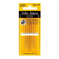 Long Darners embroidery needles - John James - size 1-5, 6 pcs.