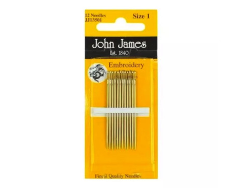 Embroidery needles - John James - size 1, 12 pcs.
