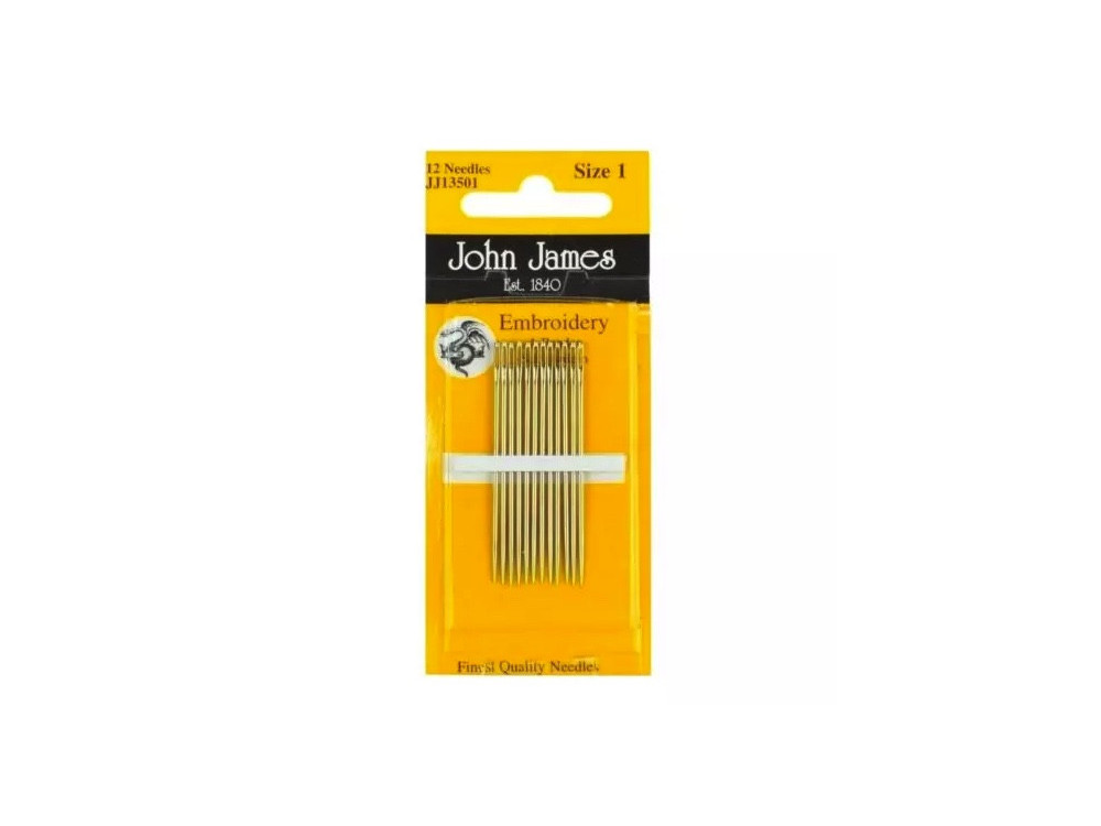 Embroidery needles - John James - size 1, 12 pcs.