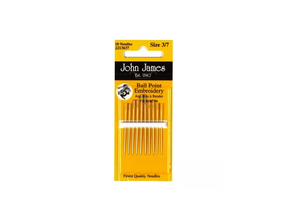 Embroidery needles - John James - size 3-7, 10 pcs.