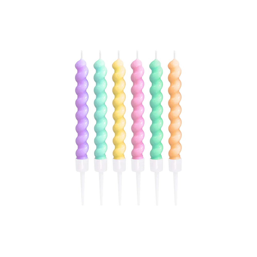 Birthday candles Twisted Swirls - 7,5 cm, 6 pcs.