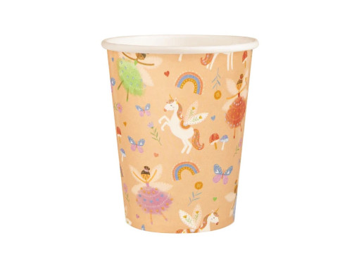 Kubeczki papierowe Księżniczki i Jednorożce - 9 cm, 220 ml, 6 szt.