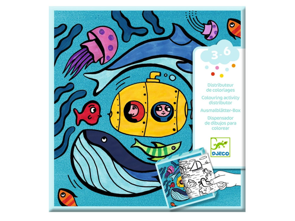 Set of coloring sheets with games Ocean - Djeco - 10 pcs.