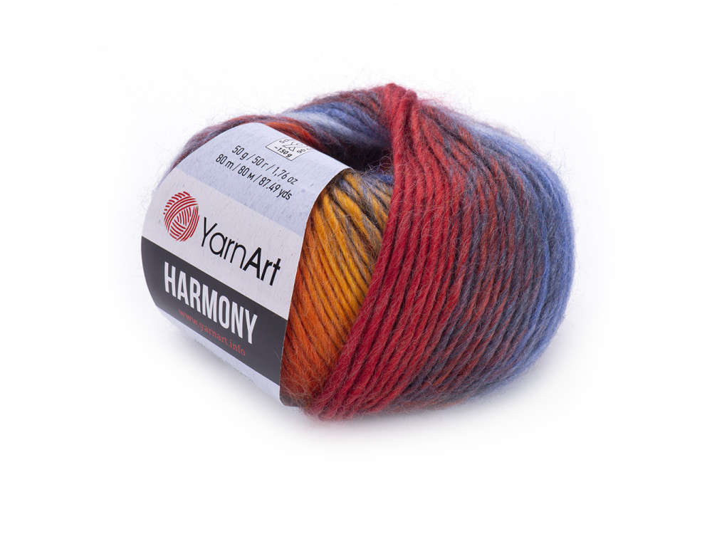 Harmony wool-acrylic knitting yarn - YarnArt - 02, 50 g, 80 m
