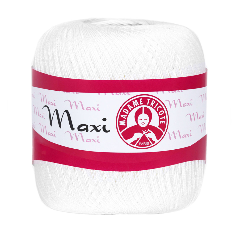 Maxi cotton yarn - Madame Tricote Paris - White, 100 g, 565 m