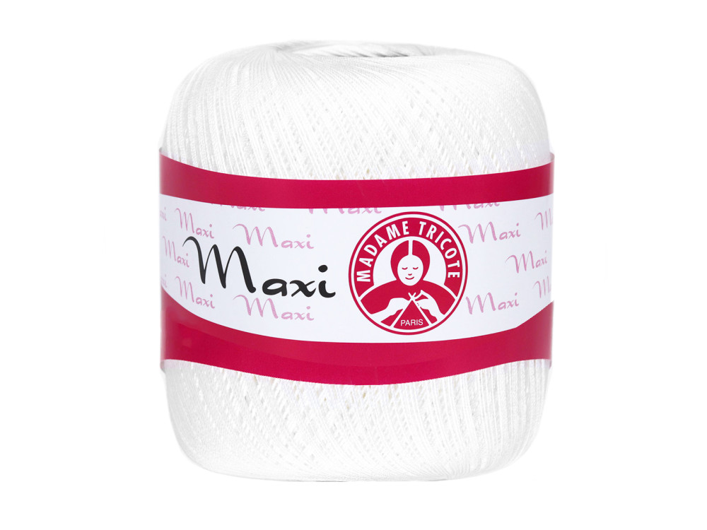 Maxi cotton yarn - Madame Tricote Paris - White, 100 g, 565 m