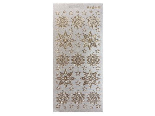 Sticker - snowflakes 2426, pearl gold