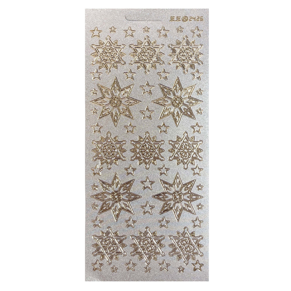 Sticker - snowflakes 2426, pearl gold