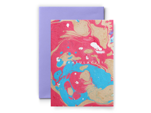 Greeting card - Suska & Kabsch - marble pink, 15,4 x 11 cm