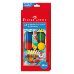 Set of school watercolor paints - Faber-Castell - small, 12 colors