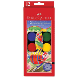 Zestaw szkolnych farb akwarelowych - Faber-Castell - duże, 12 kolorów