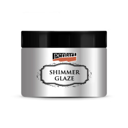 Pasta żelowa Shimmer Glaze - Pentart - srebrna, 150 ml