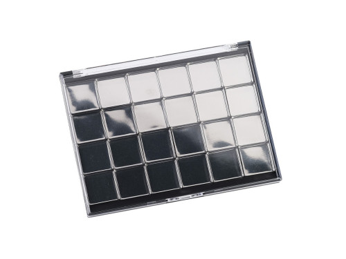 Metal magnetic case, box for watercolors - Renesans - 24 pcs.