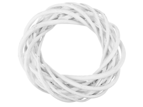 Braided wreath, base for garlands - white, 15 cm