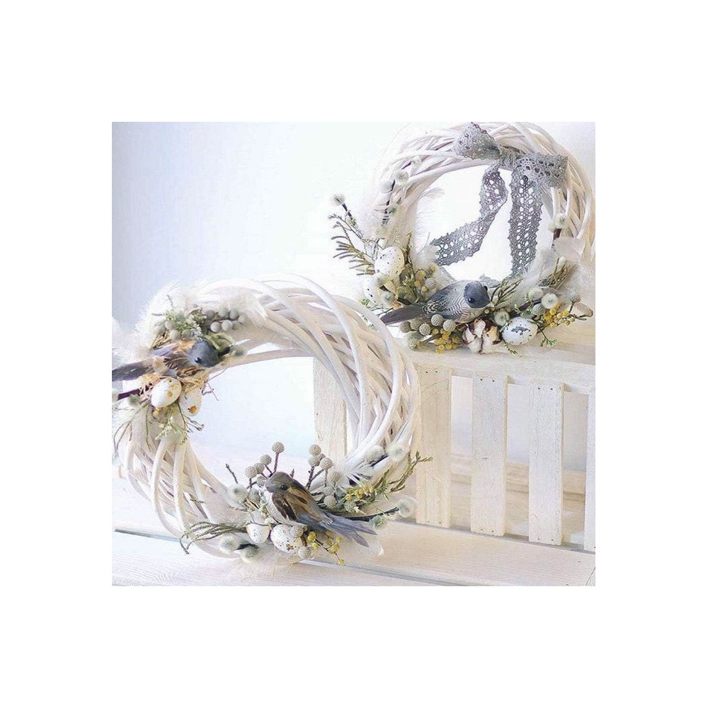 Braided wreath, base for garlands - white, 15 cm