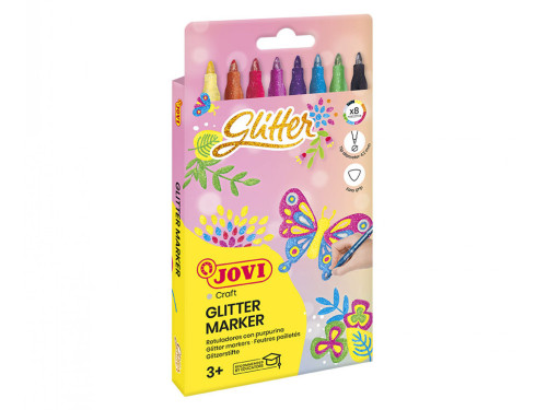Glittery felt-tip pens - Jovi - 8 colors