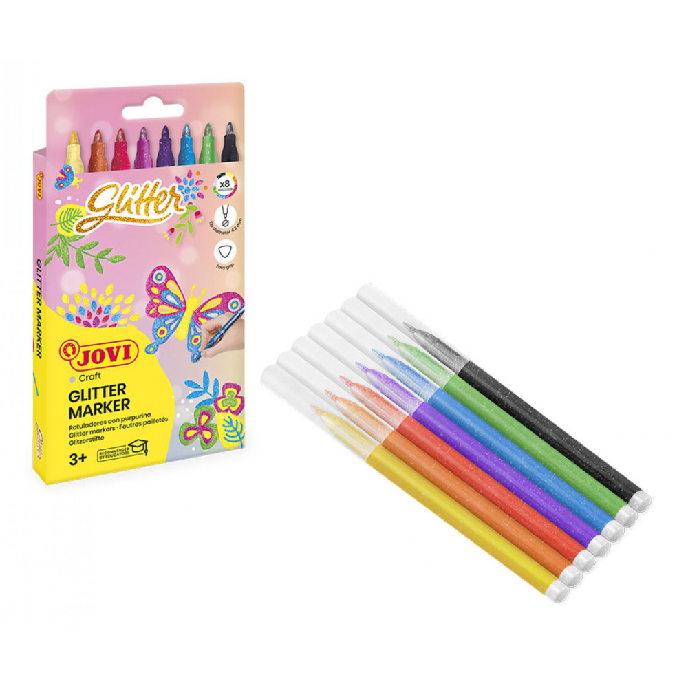 Glittery felt-tip pens - Jovi - 8 colors
